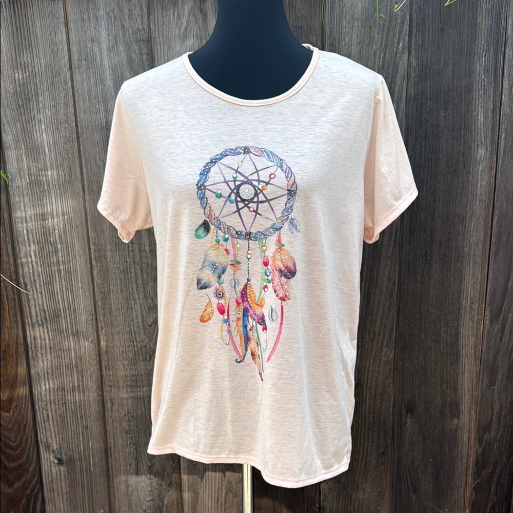 Cream Relaxed Short Sleeve Dreamcatcher Tee